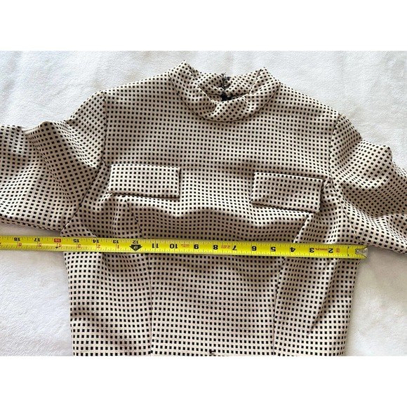 Richard Frontman Vintage 60s Brown Black High Neck Belted Sheath Dress Sz S/M? - Picture 12 of 15